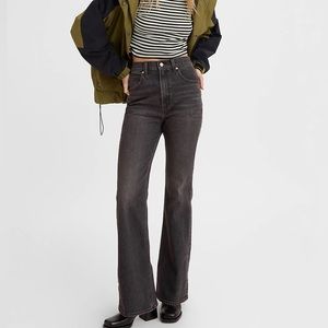 Levi’s 70’s flare jeans- black/dark grey, size waist 27, length 32.